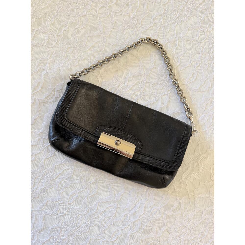 Vintage Y2K Coach Kristin black wristlet cell phone bag mini bag - Picture 15 of 16